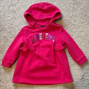 Givenchy Kids Fuchsia Hooded Dress with Sequin Detail sz 2T